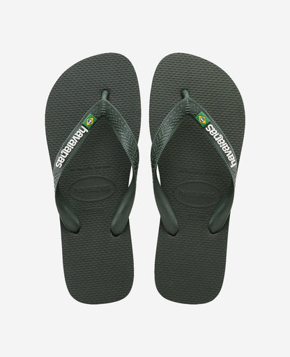 Chanclas Havaianas Brasil Logo - Verde Oliva